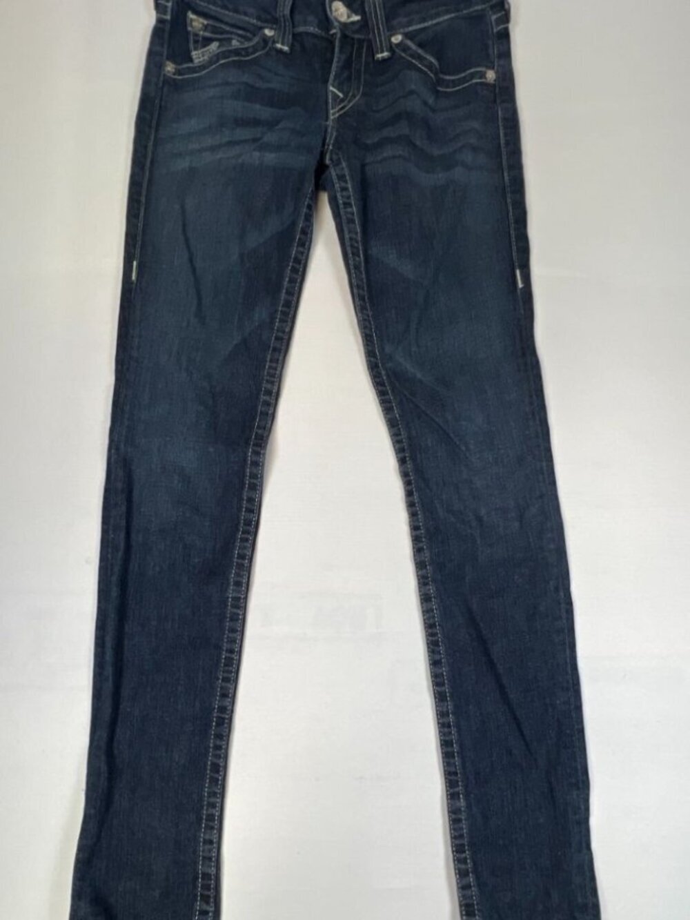 True Religion Women’s 27 Skinny Jeans Dark Wash Made in USA Stretch Denim